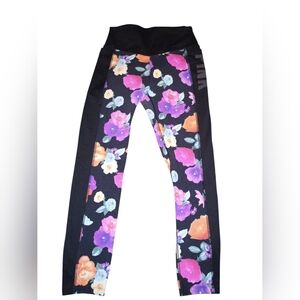 PINK Victoria's Secret Black Floral Leggings